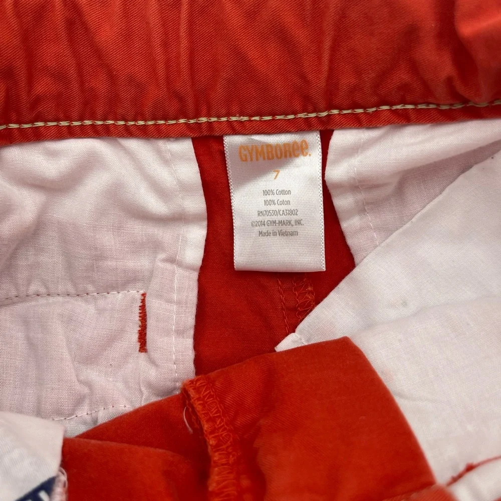 Gymboree Boys Vibrant Orange Flat Front Shorts Size 7